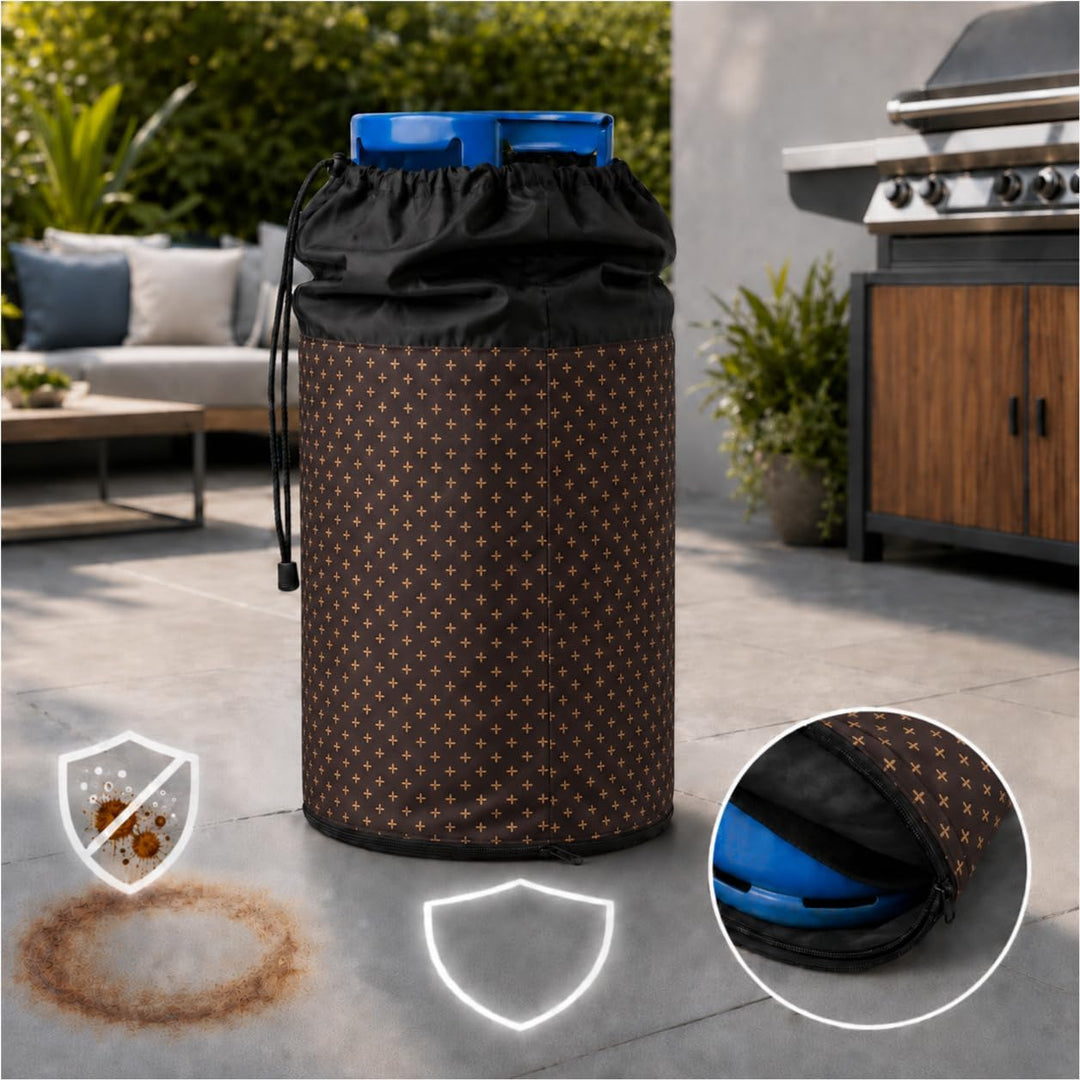 Gasflaschen Abdeckung 11 kg für Grill und Camping Gasflaschenhülle mit Kordelzug Reissverschluss sta