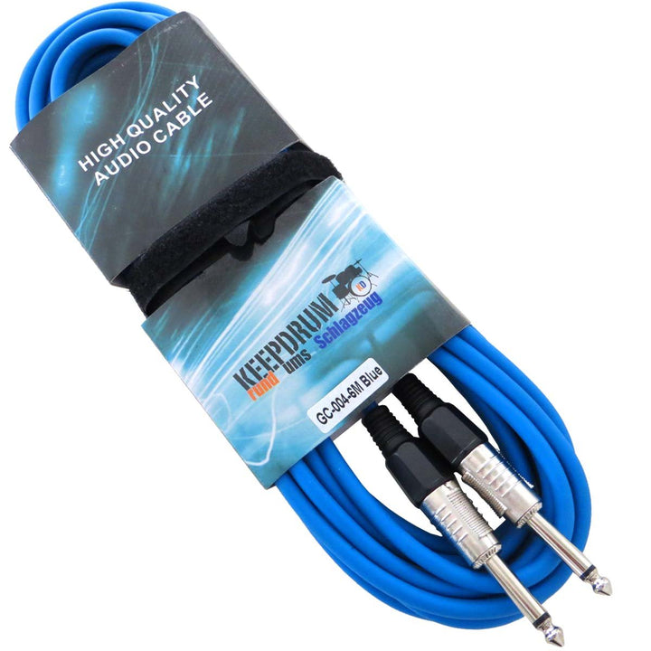 keepdrum GC-004 BL 6m Blau Instrumenten-Kabel Gitarrenkabel Klinke - Klinke 6,3mm GC-004 6m Blau, GC