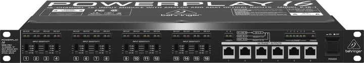 Behringer POWERPLAY P16-I 16-Kanal-19-Zoll-Eingangsmodul mit analogen und optischen ADAT*-Eingängen,