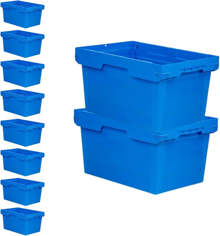 PROREGAL SuperSparSet 10x Conical Mehrweg-Stapelbehälter Blau | HxBxT 32,3x40x60cm | 58 Liter | Lage