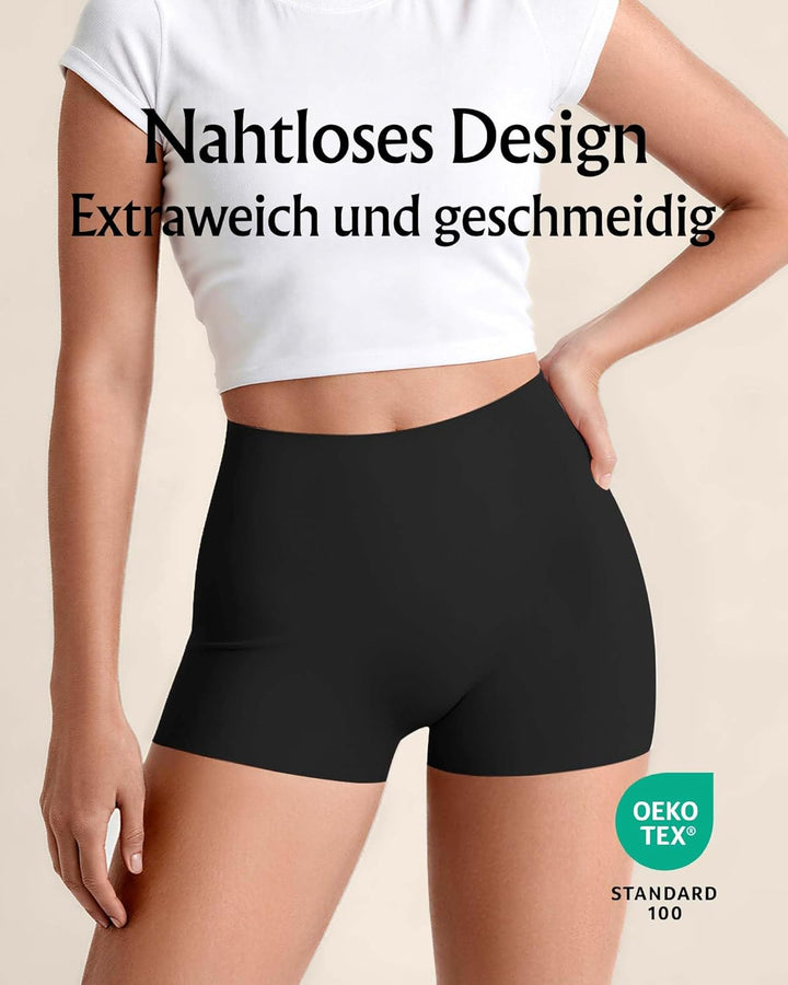 SHARICCA Boxershorts Damen Nahtlos Shorts Radlerhose Unterhose Hotpants Kurze Hose Hohe Taille Boxer