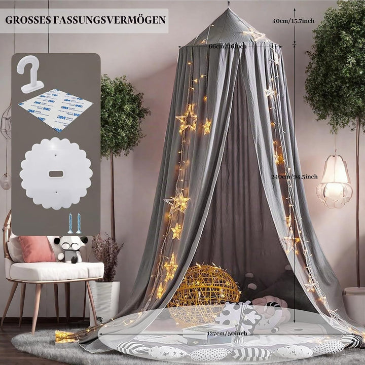 Ginkago Baldachin Kinderzimmer Baby Betthimmel Riesig Betthimmel Kinder Himmelbett Vorhänge Prinzess