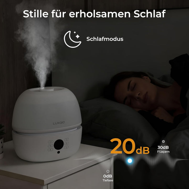 3L Luftbefeuchter Schlafzimmer mit Hygrostat, 7 Farben LED Licht & Fernbedienung, ultraleiser 20dB H