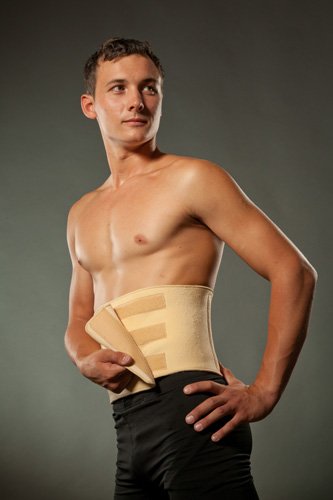 Hochwertige Rückenbandage/Rückenstütze LOREY-LU10004 aus Neopren Beige, Beige