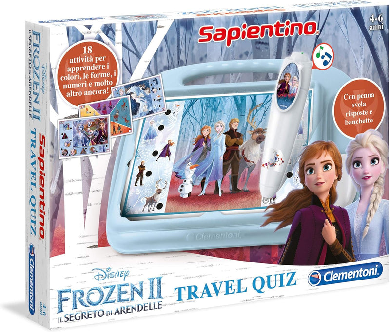 Clementoni 16186 Travel Quiz Frozen 2 Disney Spiel, Mehrfarbig, Travel Quiz Frozen 2