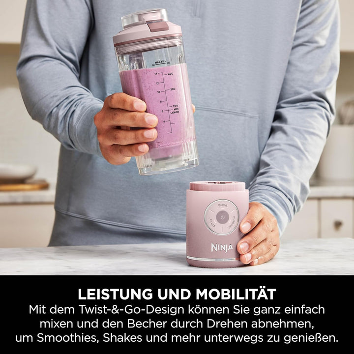 Ninja Blast Max Tragbarer Mixer/Blender/Smoothie Maker, 570 ml, wiederaufladbar, Mixbecher & auslauf