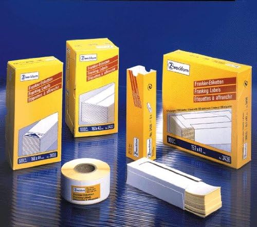 AVERY Zweckform 3433 Frankier-Etiketten (Papier matt, 1.000 Etiketten, 163 x 43 mm) 1 Pack weiss 1.0