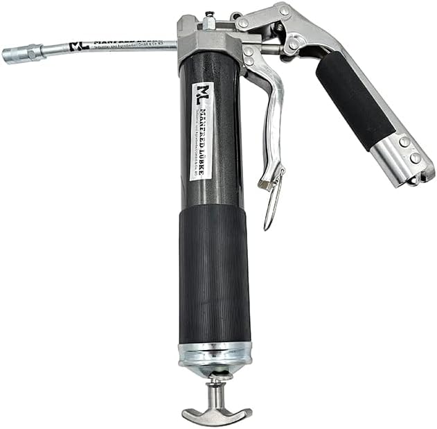 ML Einhand Fettpresse für 400g mit Panzerschlauch Druckrohr Kupplung 500cm³ Schwarz