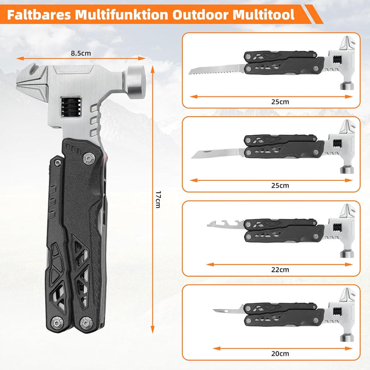 Multitool Camping 18 in 1(Schraubenschlüssel Schwarz), Schraubenschlüssel Schwarz