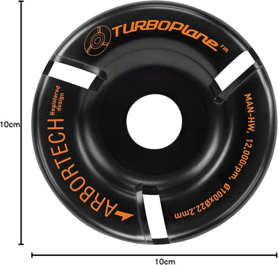 ARBORTECH TURBOPlane™ Frässcheibe 100mm mit 3 Schneiden aus Wolframcarbid für Winkelschleifer zur Ho