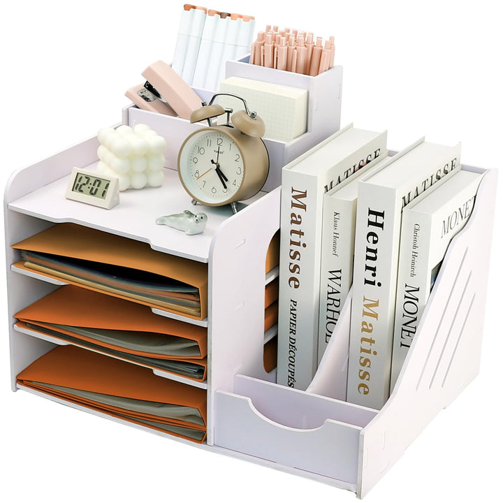 A4 Dokumentenablage Schreibtisch Organizer 4 Schicht Büro Desktop Organizer Dokumentenhalter Weiss S