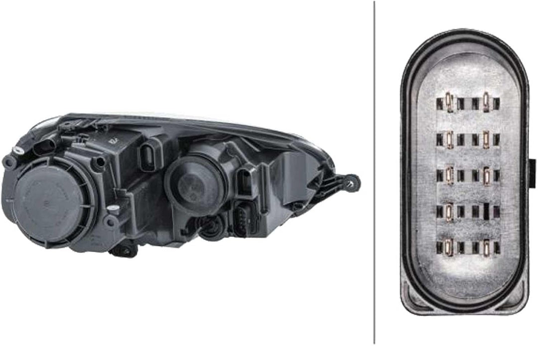 HELLA 1EG 247 007-611 FF/Halogen-Hauptscheinwerfer - links - für u.a. VW Golf V (1K1) Links Schwarz,