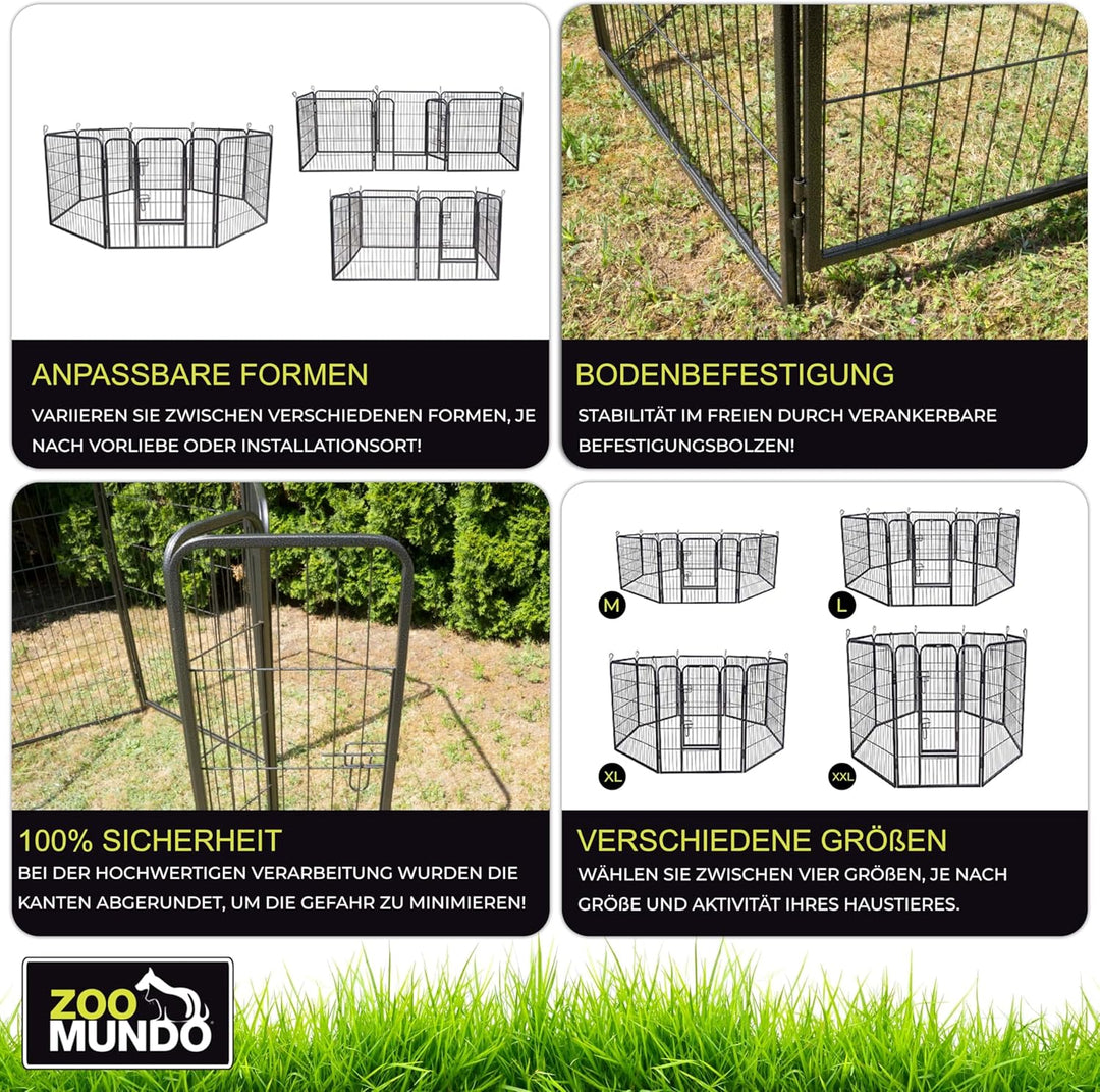 zoomundo Welpenauslauf Laufgitter Tierlaufstall Welpenkäfig Absperrgitter Freilaufgehege Welpenzaun
