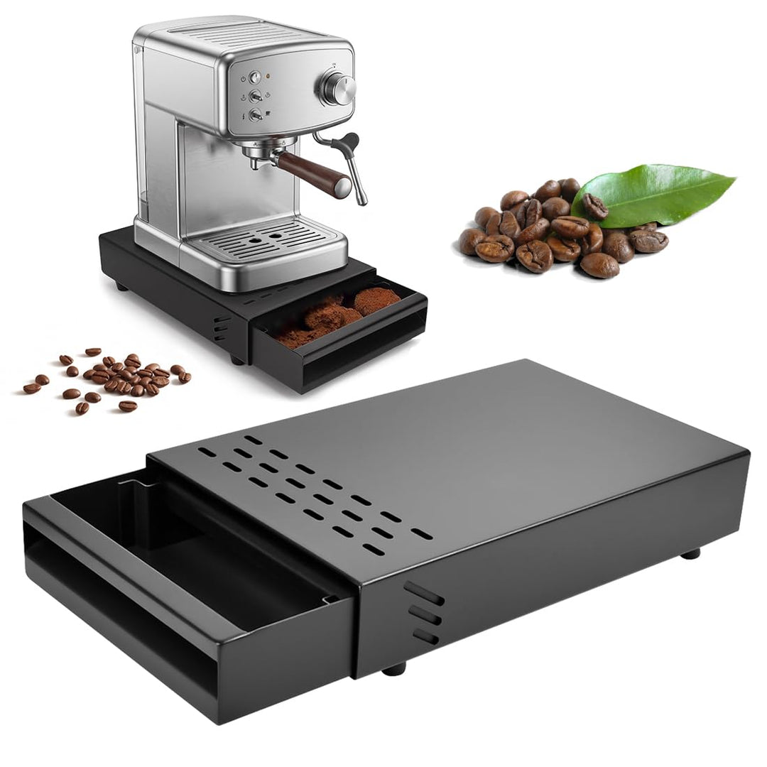 Kaffee-Klopfbox-Schublade aus Edelstahl mit Abnehmbarer Klopfstange, Espresso Abklopfbehälter für Si