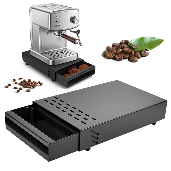 Kaffee-Klopfbox-Schublade aus Edelstahl mit Abnehmbarer Klopfstange, Espresso Abklopfbehälter für Si