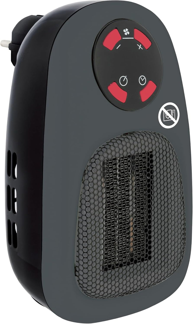 BALDERIA Plugin-Heater | Starker Heizlüfter 500W | Steckdosenheizung mit Fernbedienung, Timer & Ther