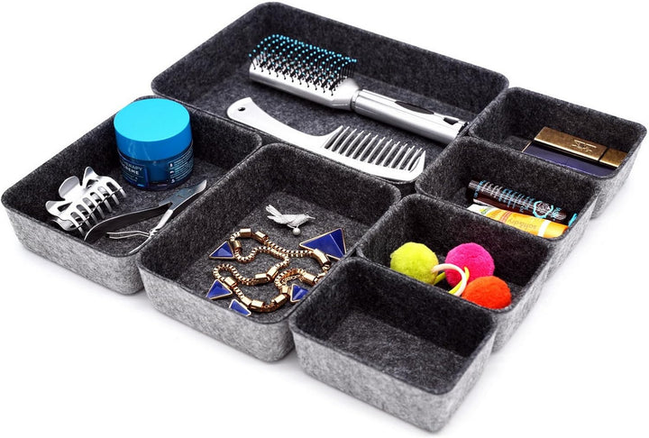 Welaxy Drawer organizers bins felt storage bin office organizer shallow small Desk organizer trays D