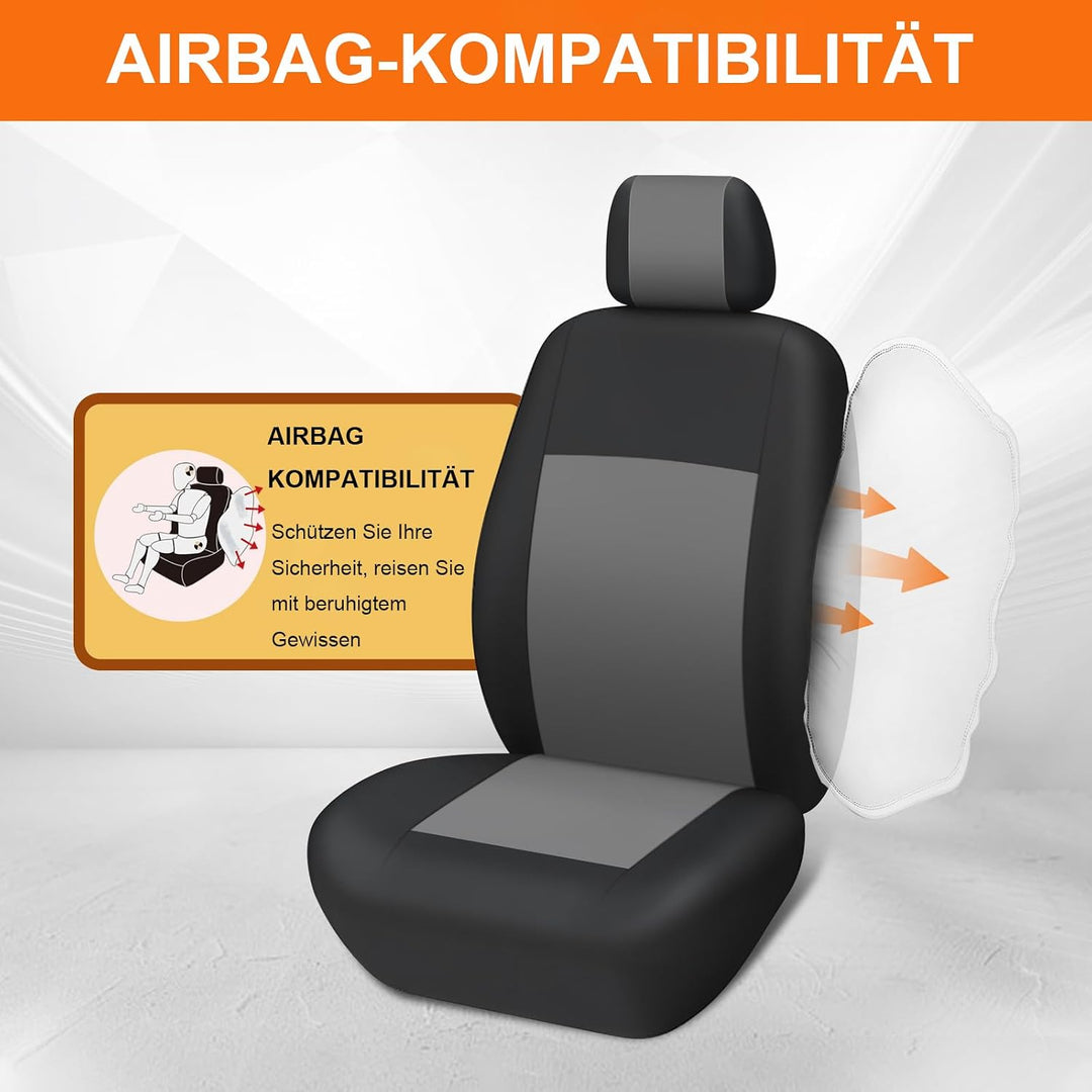 TOYOUN 2+1 Transporter Sitzbezug Set für Die Vordersitze Grau Sitzbezüge | Sitzbezug Van 3 Sitz Univ