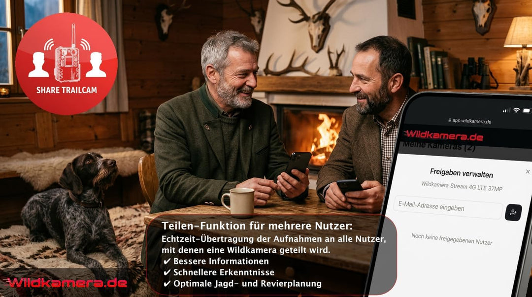 Wildkamera WildStream 4G LTE mit App – 4K Fotofalle mit jeder SIM Karte nutzbar, Live Bilder aufs Ha