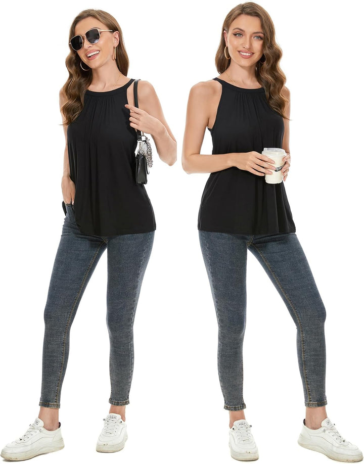 STARBILD Damen Top Mit Unterhemd BH-Hemd Basic Tank Tops U-Ausschnitt Oberteile Bequeme Frauen Shirt
