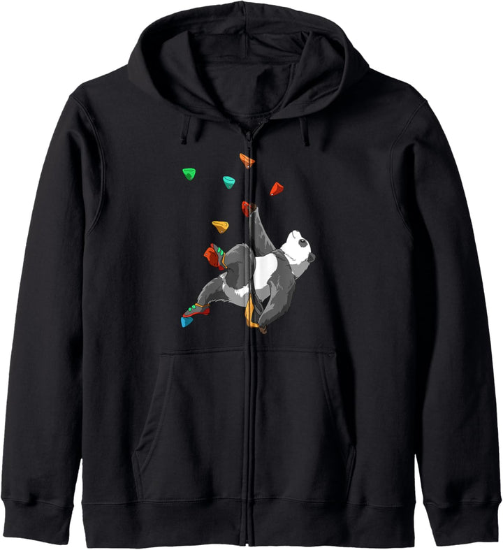 Lustiges Panda Bouldern und Klettern Geschenk Kapuzenjacke