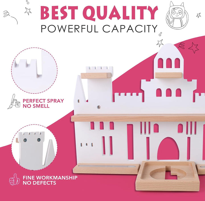 Givilio Tonie Regal Schloss für Toniebox, wandmontiertes Tonie-Regal-Set, Tonie-Figuren, Tonie-Aufbe