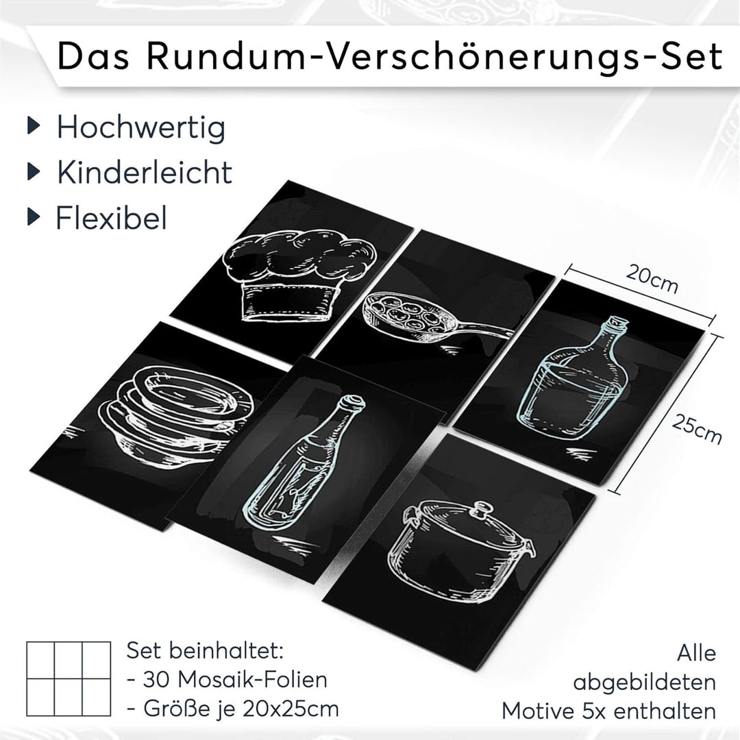 CREATISTO Klebefliesen Stickerfliesen Fliesenfolie - Aufkleber Sticker für Wandfliesen I Klebefliese