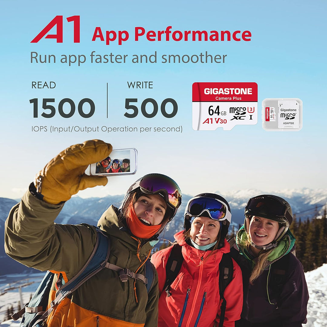 Gigastone Kamera Plus 64GB MicroSDXC Speicherkarte 2er-Pack + SD Adapter, für Action-Kamera und Droh