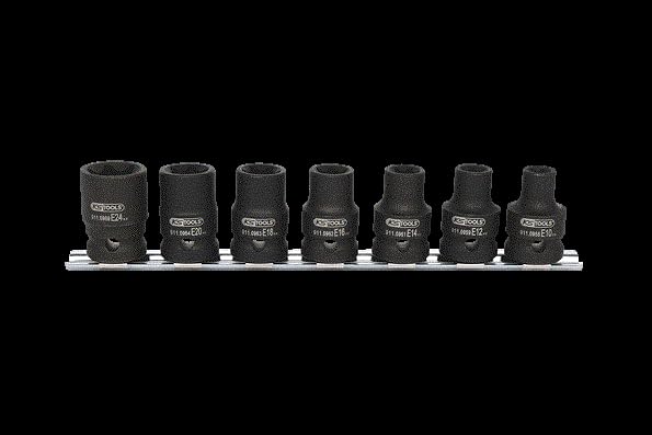 KS Tools 515.1106 1/5,1 cm Impact Socket Set ETX kurz, 9, e10-e24