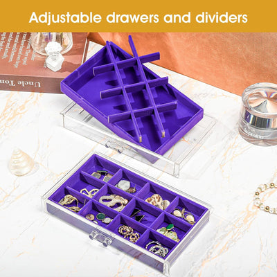 ProCase Acryl Schmuck Organizer Schmuckschatulle für Damen Durchsichtige Schmuckaufbewahrung Schmuck