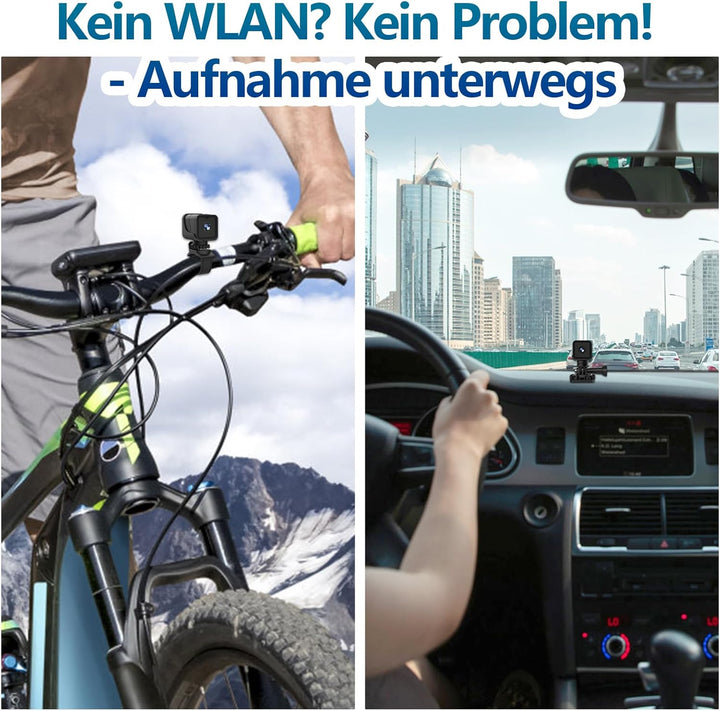 Mini Action Cam, WiFi 1080P HD & 120° Weitwinkel Helmkamera, 4 Stunden grosser Akku Actionkameras mi
