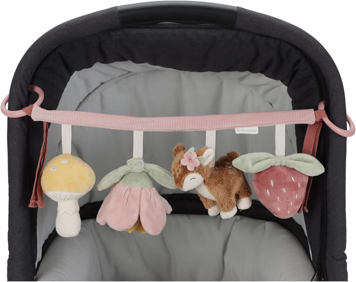 Little Dutch 9011 Stoff Kinderwagenkette Spielzeug für Babyschale - Fairy Garden rosa