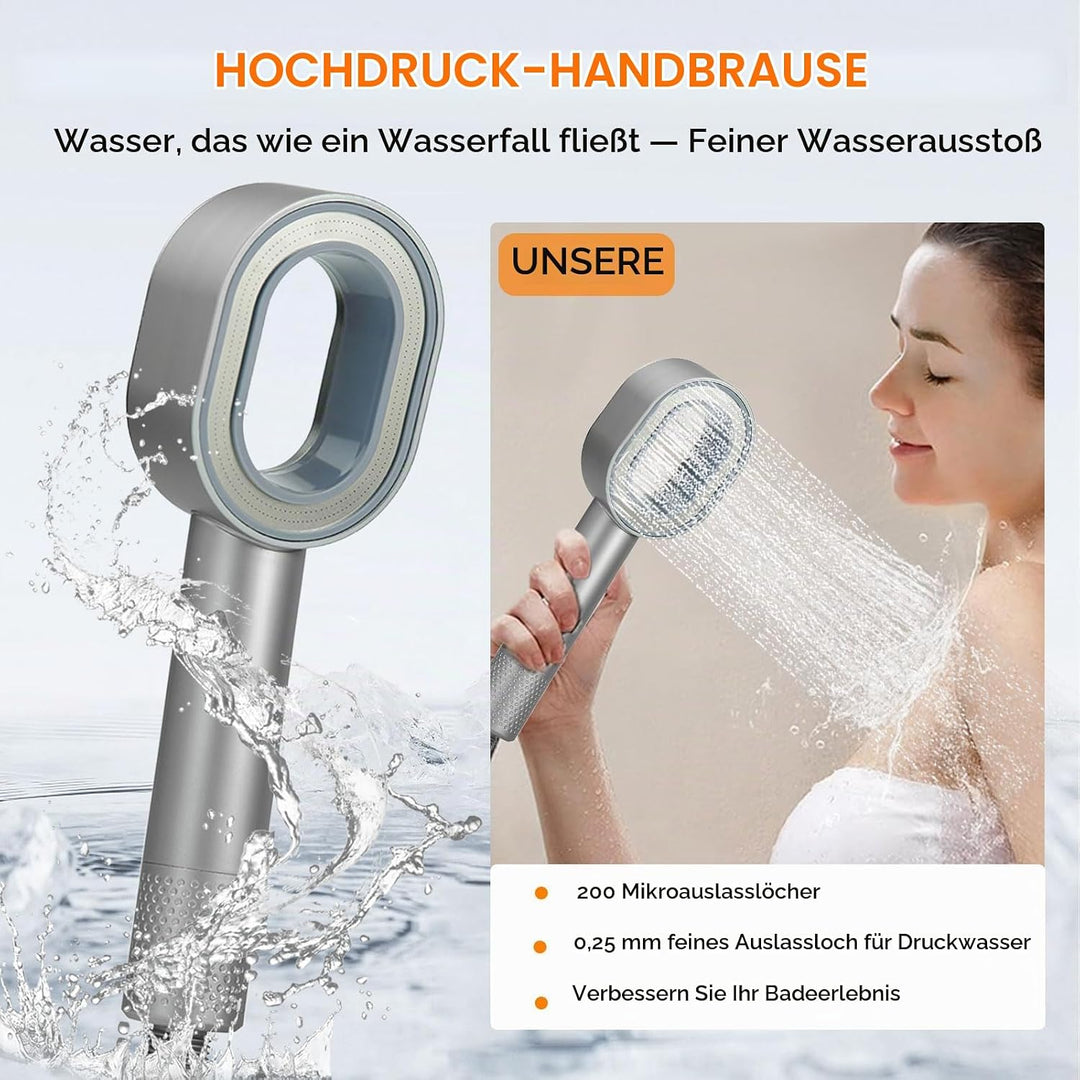 Filtersonic Duschkopf 3 in 1 Hochdruck Duschkopf mit Filter Kalkfilter Druckerhöhend Duschkopf mit S