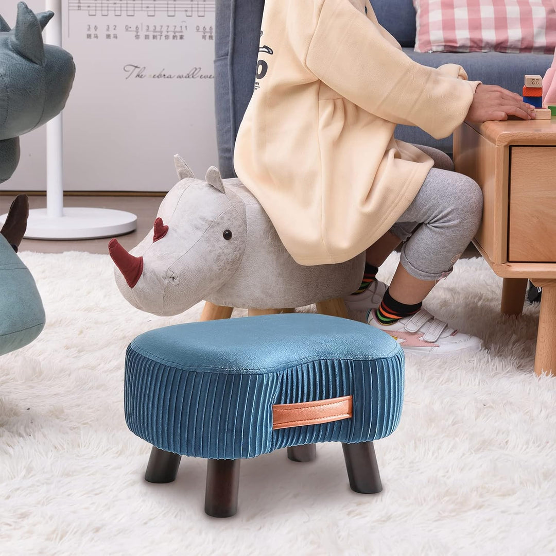 YMYNY Fusshocker, Sitzbank mit Griff, Gebogener Tritthocker mit weichem Sitzkissen, Gepolsterter Hoc