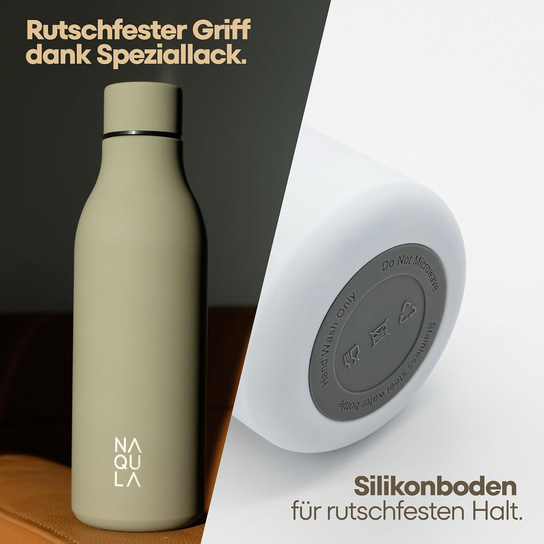 Thermosflasche Edelstahl 500ml. BPA Frei. Auslaufsicher. Modern. Stilvolle Trinkflasche. Minimalisti