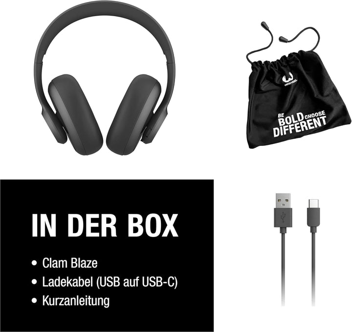 Fresh 'n Rebel Clam Ace Bluetooth Kopfhörer Over Ear mit Hybrid Active Noise Cancelling, 60 Stunden