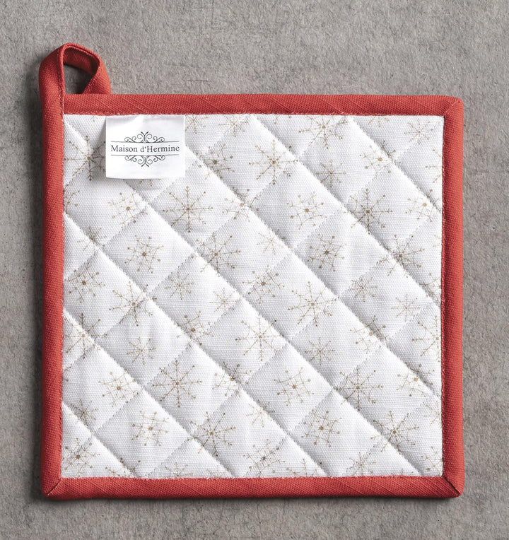 Maison d' Hermine Topflappen 100% Baumwolle hitzebeständig Set mit 2 Topflappen (20cm x 20cm) Hot Pa