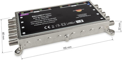 GALLUNOPTIMAL ECO Multischalter-SAT 9/8 für 8 Teilnehmer / Quattro & Quad-LNB fähig / Digital, HDTV,