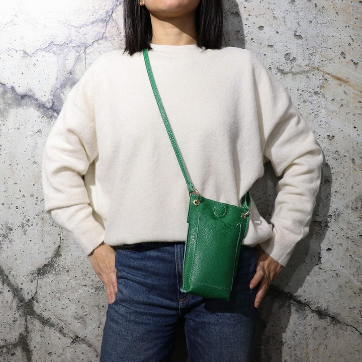 SH Leder Damen Echtleder Umhängetasche Handytasche Geldbörse Multifunktion Beutel Mini Bote Abnehmba