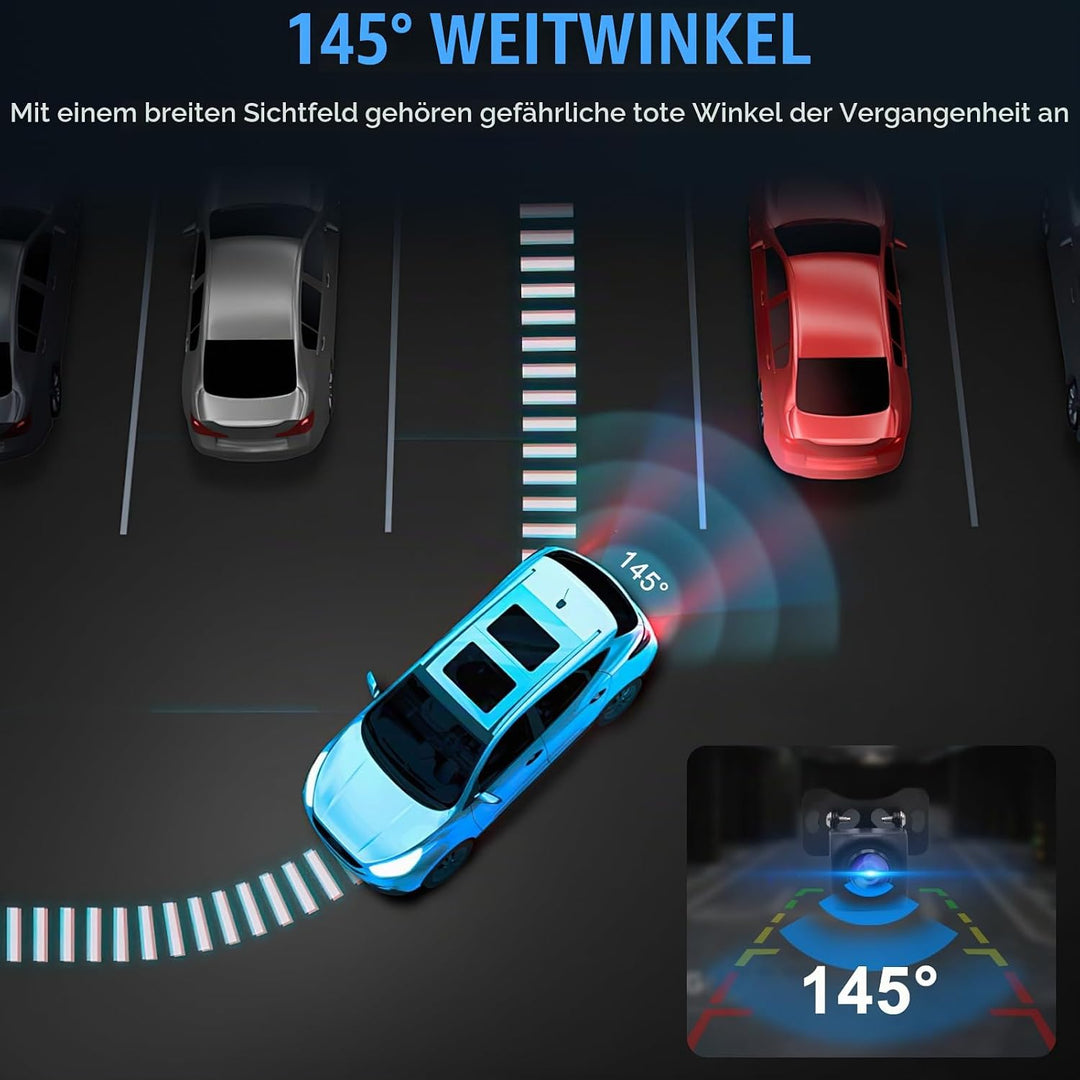 OBEST AHD 1080P Rückfahrkameras mit Hinderniswarnsystem, KFZ Vorwärtskamera | 145°Weitwinkel Nachtsi