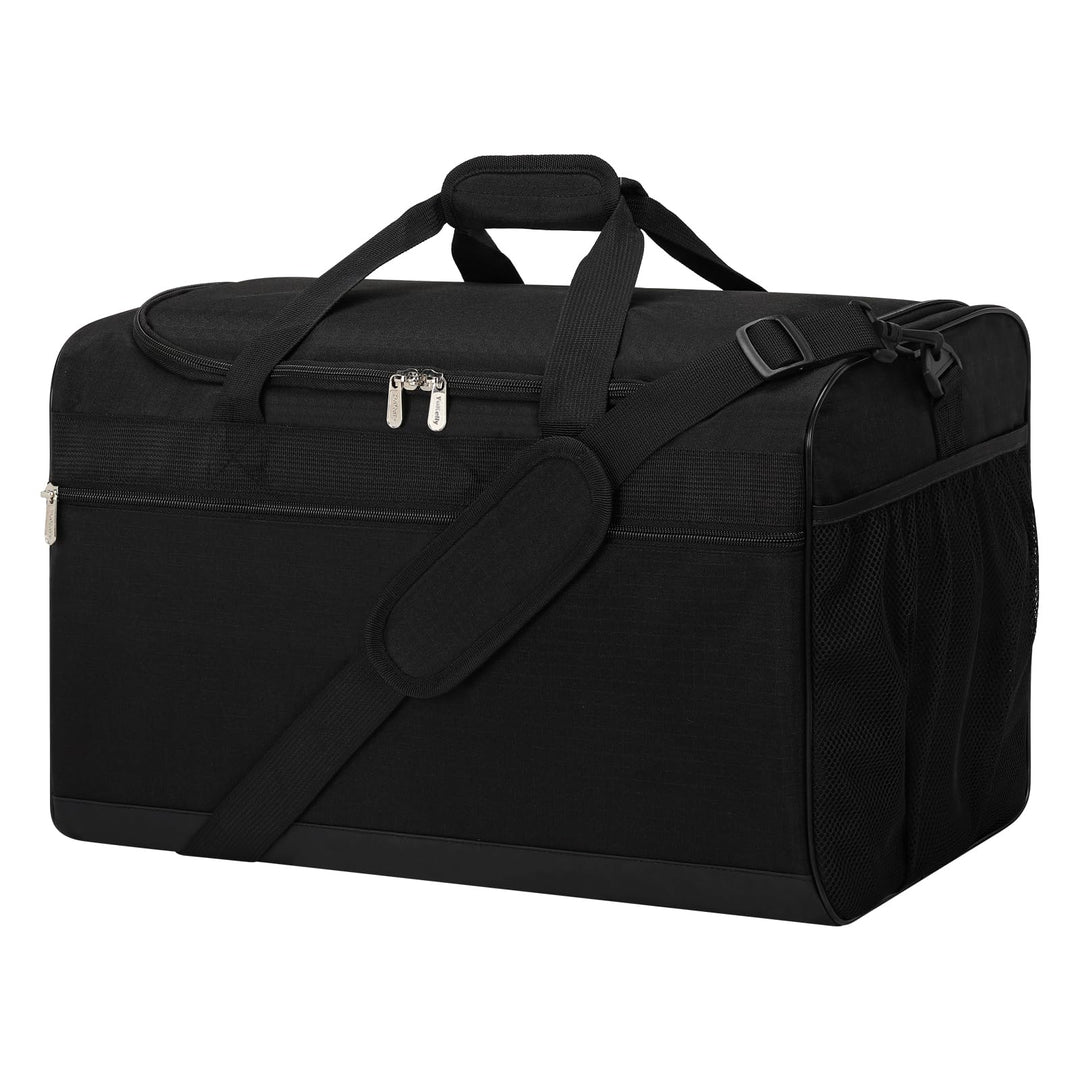 Sporttasche Reisetasche Fitness Tasche mit Schultergurt Wochenendtasche für Damen und Herren (Schwar