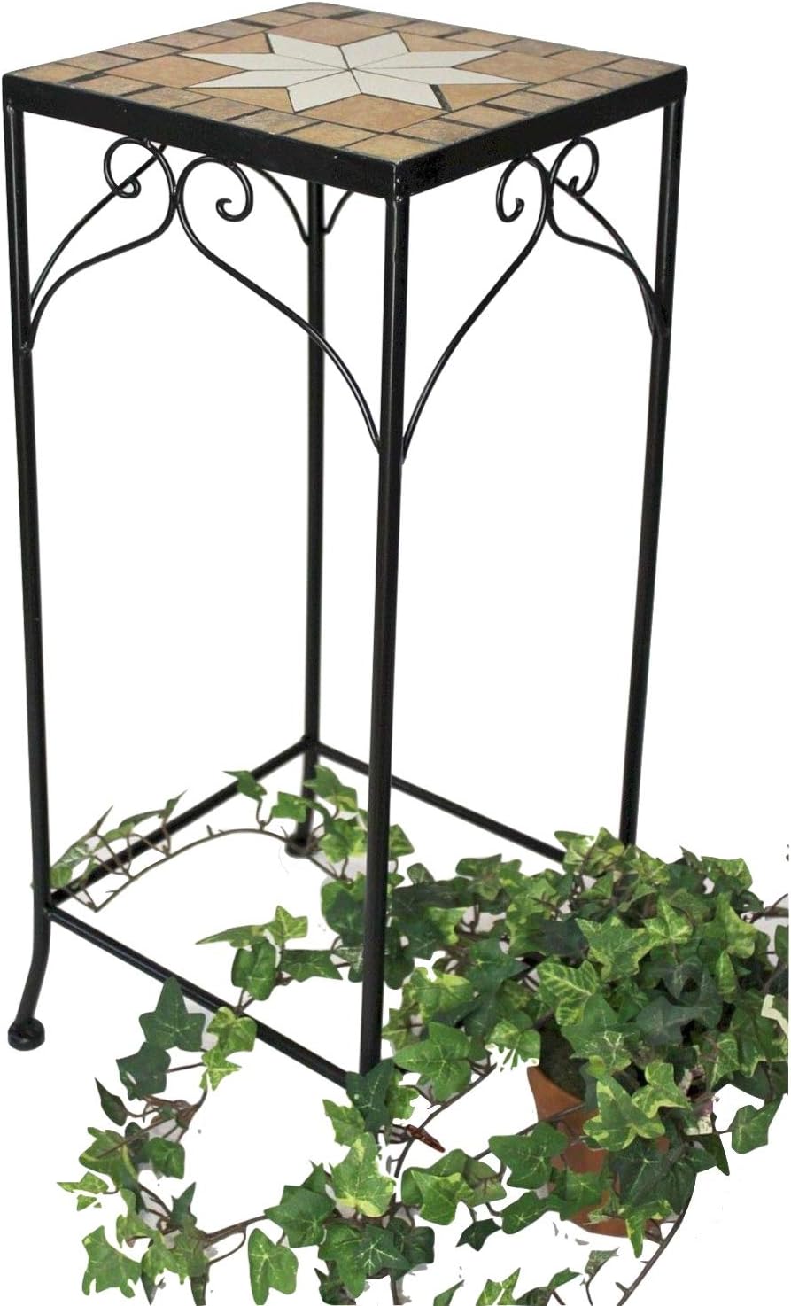 DanDiBo Blumenhocker Mosaik Eckig 62 cm Blumenständer 12012 Beistelltisch Pflanzenständer Mosaiktisc