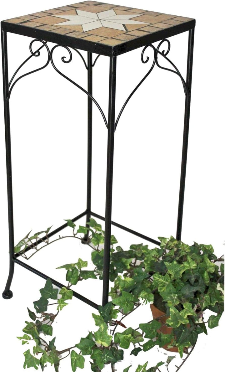 DanDiBo Blumenhocker Mosaik Eckig 62 cm Blumenständer 12012 Beistelltisch Pflanzenständer Mosaiktisc
