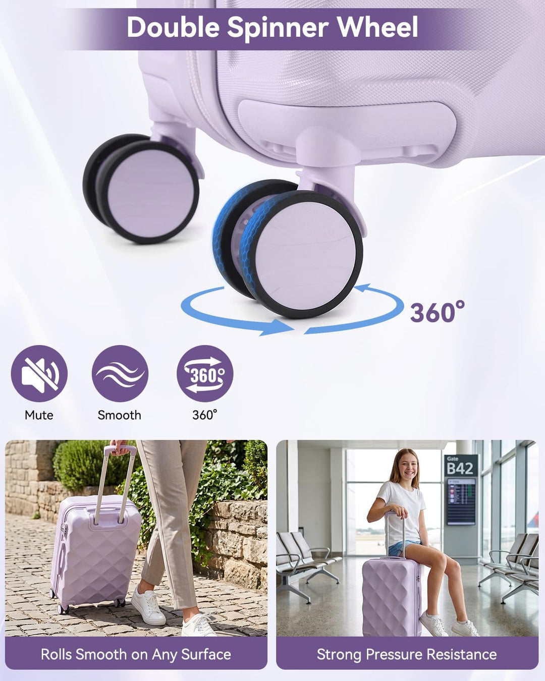 Sea choice Hardschalen Trolley Koffer Set 5tlg. Zwillingsrollen Reisekoffer Enthält 1 Reisetasche un