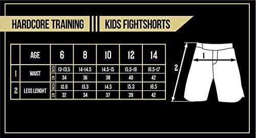 Hardcore Training Glima Schwarz Kids Boxing Shorts Kurze Hose Kinder Boxen Fitness Kampfsport Muay T