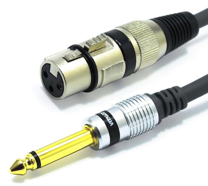 VITALCO XLR Buchse auf 6,3mm Mono Klinke Kabel 5m Mikrofonkabel 3 Polig auf 6.3 TS Klinkenstecker Ad