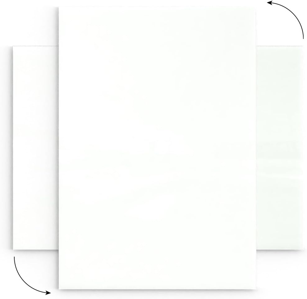 ALLboards Glasboard Magnetisch Weiss 100x70cm, Rahmenlos, Glastafel, Magnettafel, Gehärtetes Glas, W