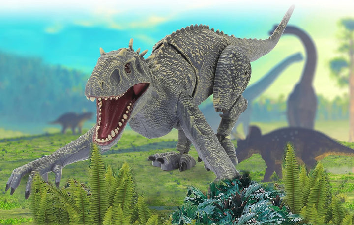 JAMARA 410180 Dinosaurier Exoraptor Li-Ion 3,7V 2,4GHz-Vorderfüsse auf 2 Rollen, bewegliche Teile, r