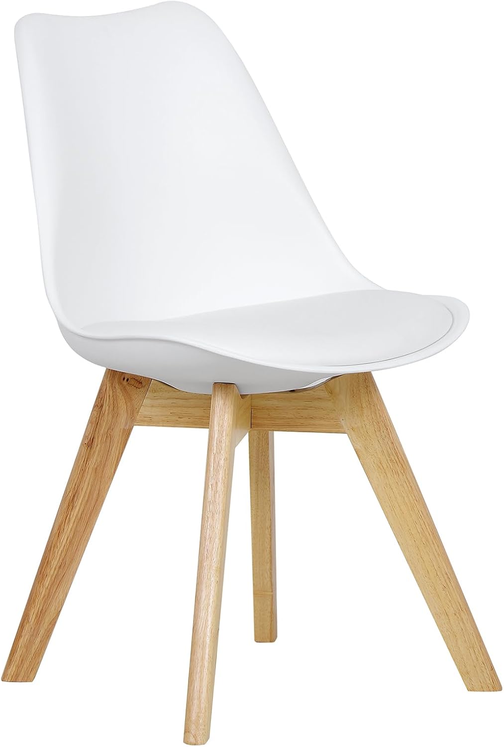 WOLTU® 4er Set Esszimmerstühle Küchenstuhl Design Stuhl Esszimmerstuhl Kunstleder Holz Weiss BH29ws-