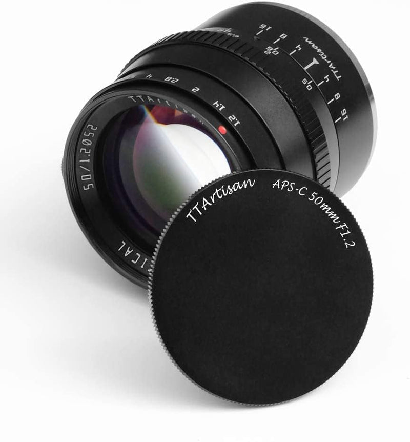 TT Artisan 50mm F1.2 APS-C Objektiv Anschluss MFT Mount Black Manueller Fokus optischer Aufbau 11 El